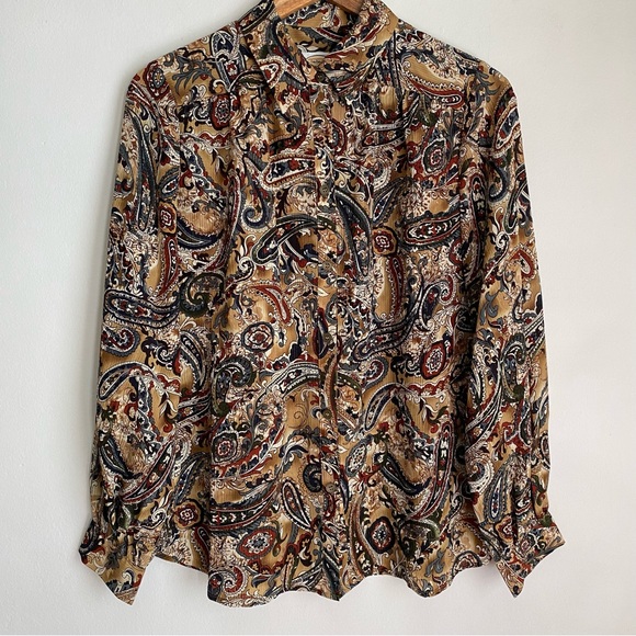 paisley button up silk shirt - Picture 2 of 5
